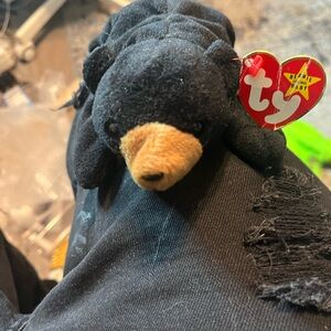 1993 original Ty Beanie Baby Black Bear Plush